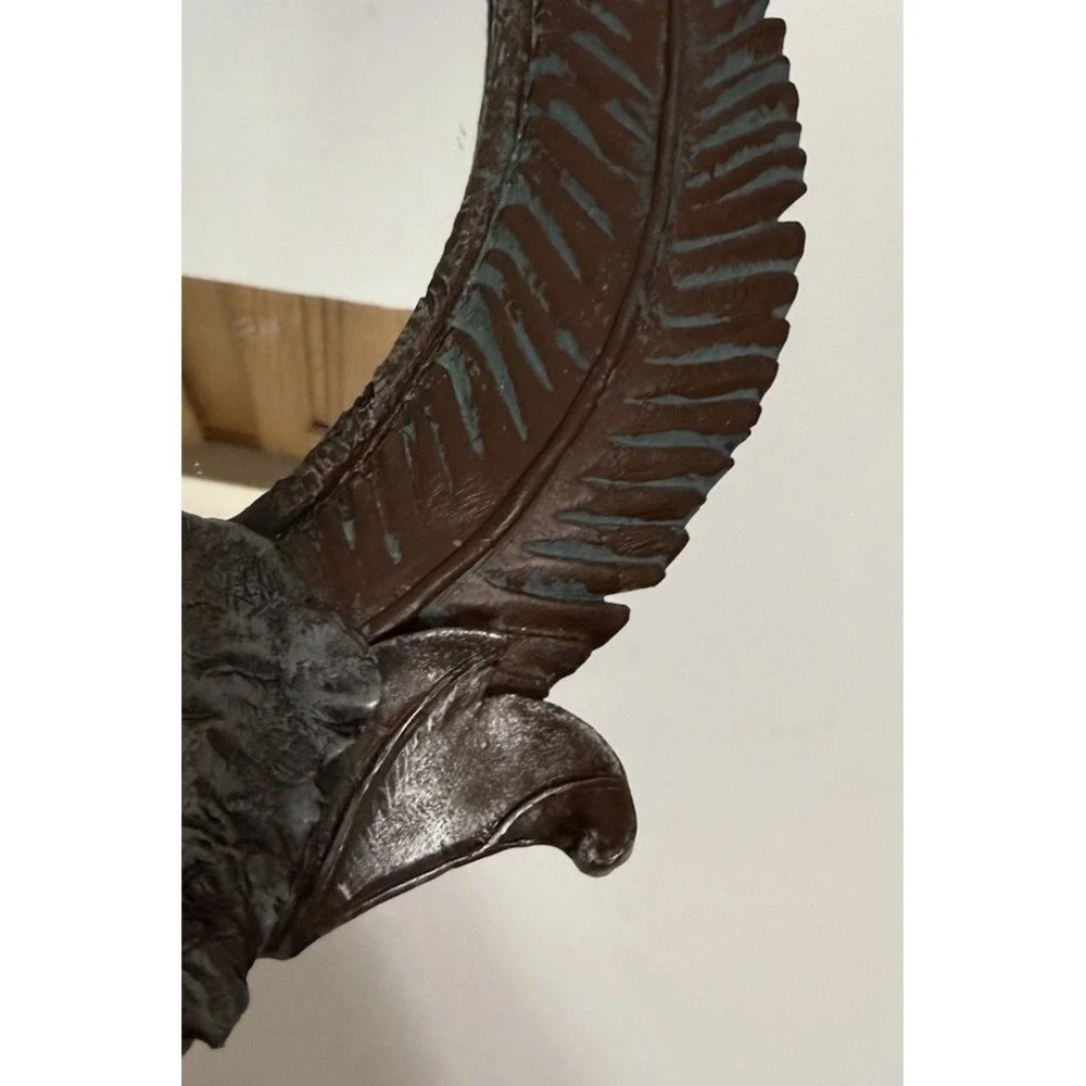 Safari Elephant Oval Wall Mirror James Rae Designs Jungle Palm Leaf Decor